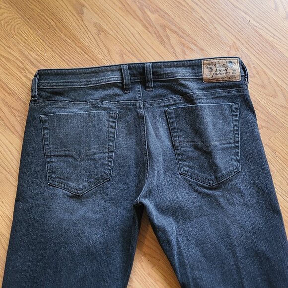 DIESEL INDUSTRY VIKER REGULAR STRAIGHT JEANS STRETCH DENIM VINTAGE BLACK WASH 36 - Picture 5 of 6